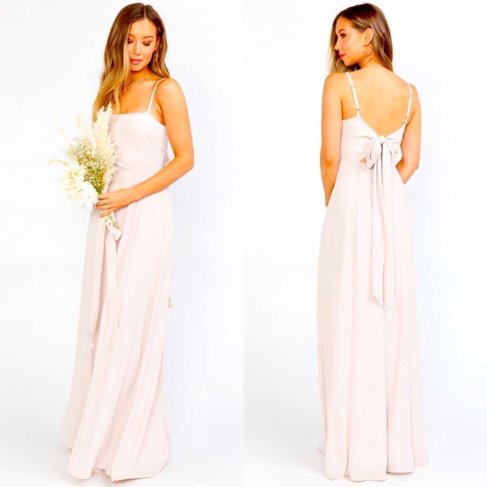 NWT Show Me Your Mumu Lauren Tie Maxi Dress Dusty Blush XL